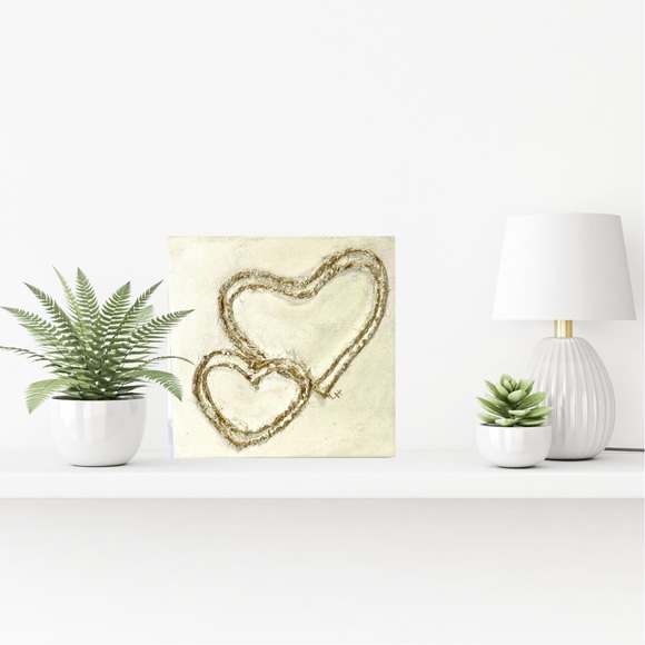 ORIGINAL HANDMADE Multimedia Heart Art on 6”x6”x1.5” Gallery Wrapped Canvas - Picture 9 of 9